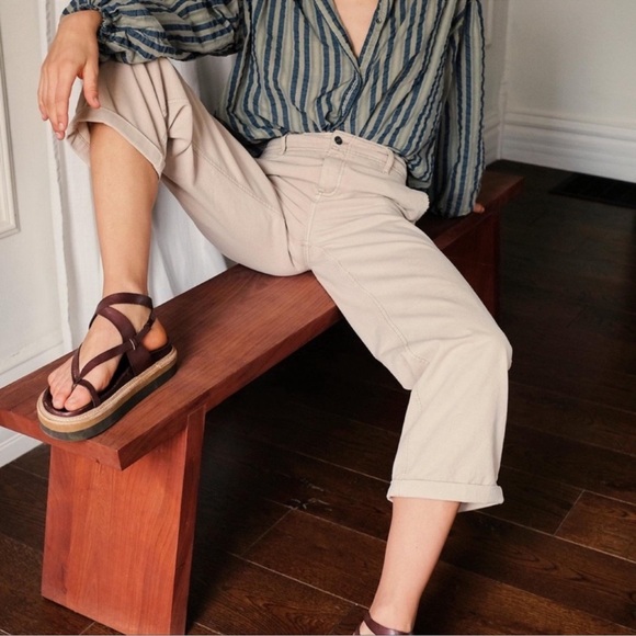 Free People Relaxed Boyfriend Chino Pants Size 26 Pale Pink 100% Cotton - Picture 3 of 10